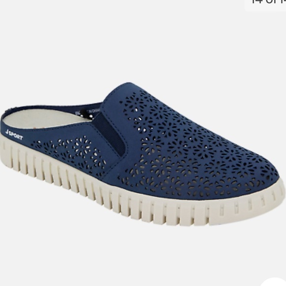 NWT Jsport Floral Mule Color:Navy Size:9 - Picture 1 of 9